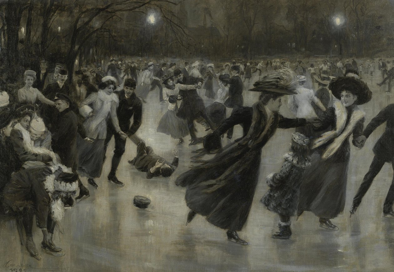 Fest på isen, 1909 af Wilhelm Gause
