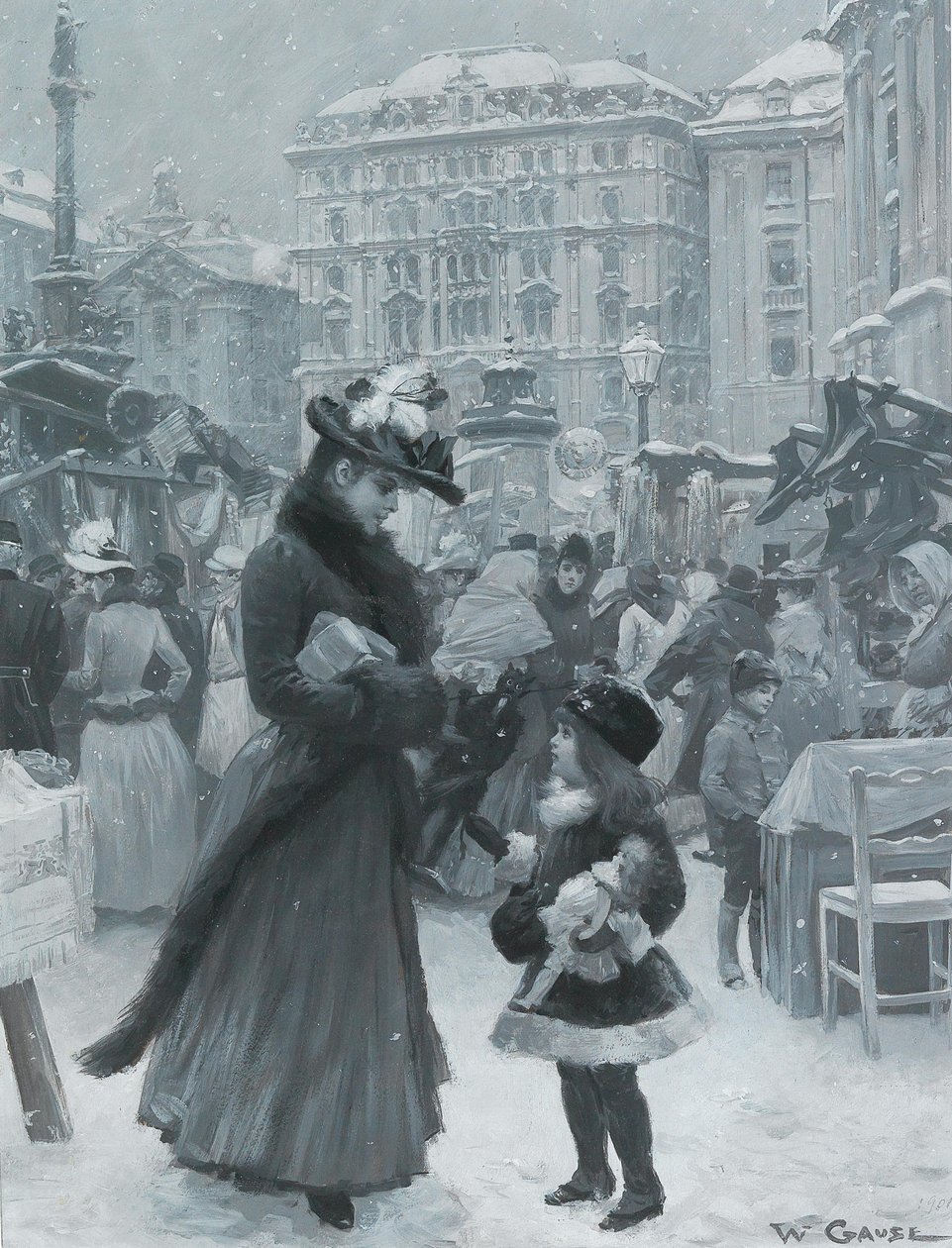 Julemessen Am Hof, 1901. af Wilhelm Gause