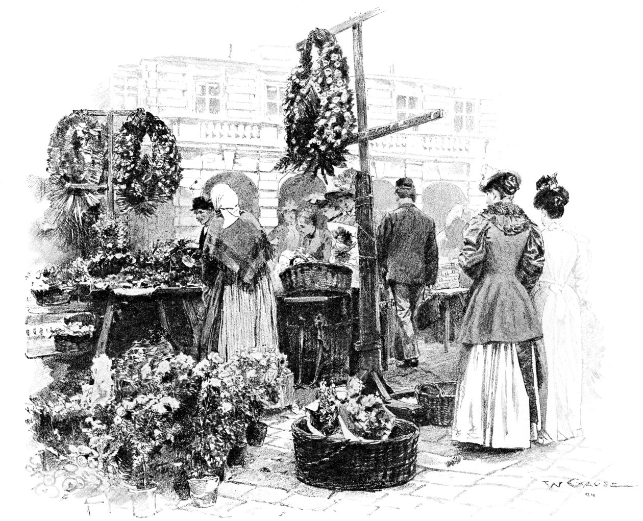 Blomstermarkedet, 1901. af Wilhelm Gause