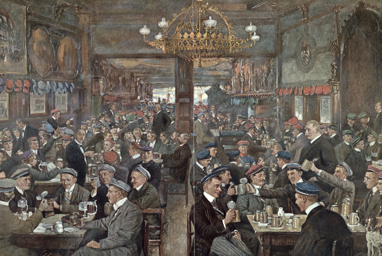 Studenterbrasseriet i Thuringer Hof i Leipzig, ca. 1900 af Wilhelm Gause
