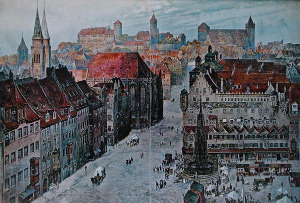 Hauptmarkt, Nürnberg af Wilhelm Georg (after) Ritter