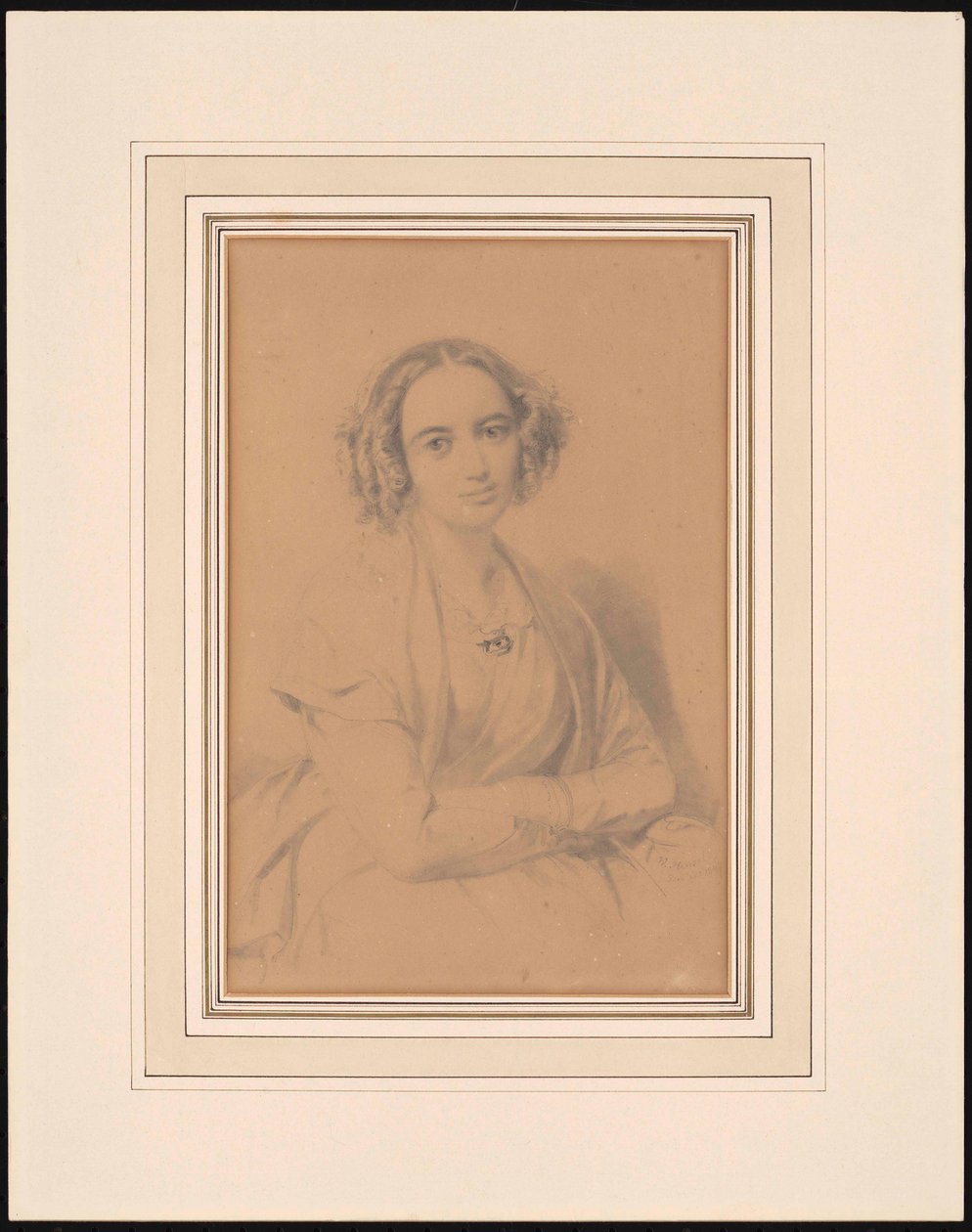 Portræt af komponisten Fanny Hensel født Mendelssohn 1805-1847, 1847. af Wilhelm Hensel