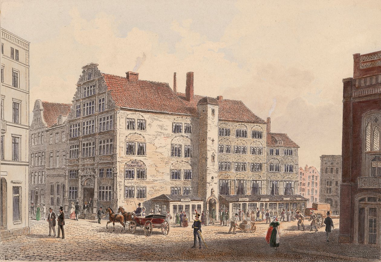Hamborg 1845 kaiserhof hotel - set fra siden af WIlhelm Heuer