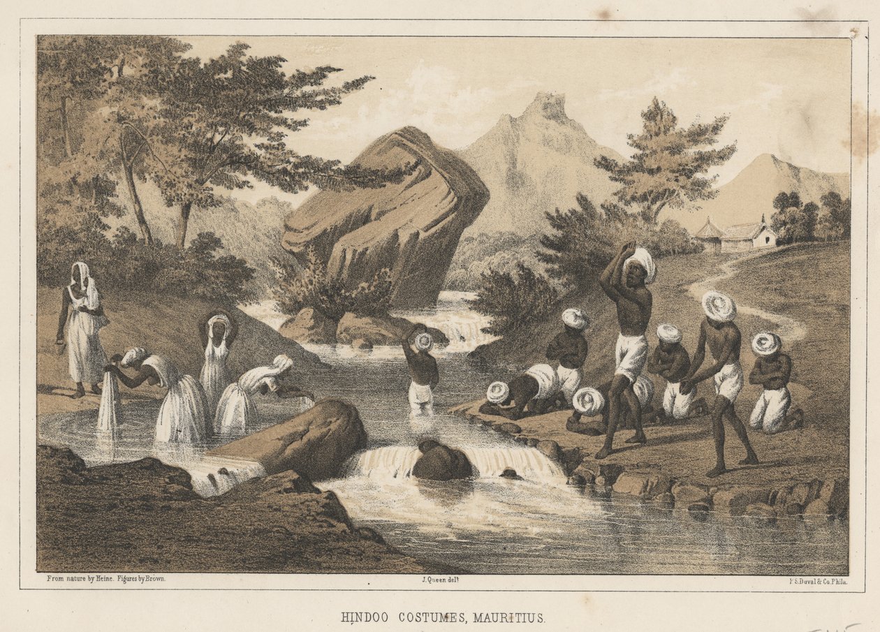 Hindu-dragter, Mauritius, 1855 af Wilhelm Joseph Heine