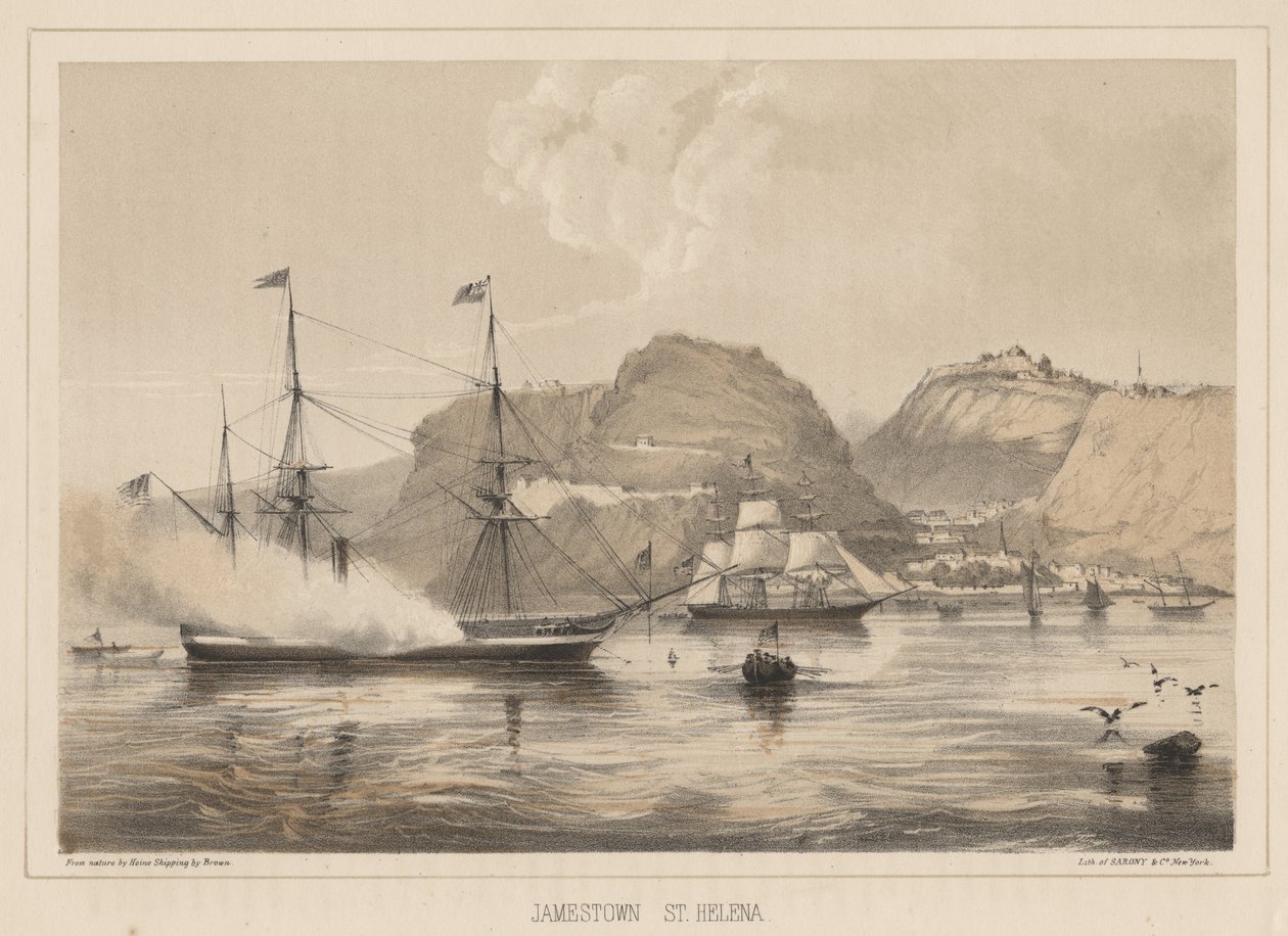 Jamestown, St. Helena, 1855 af Wilhelm Joseph Heine