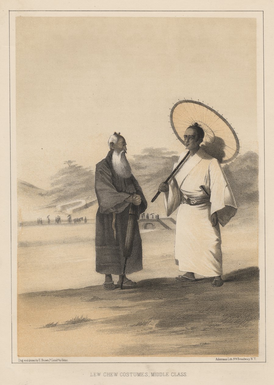 Lew Chew kostumer, middelklasse, 1855 af Wilhelm Joseph Heine