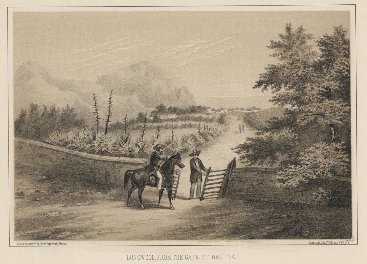 Longwood, Fra porten, St. Helena, 1855 af Wilhelm Joseph Heine