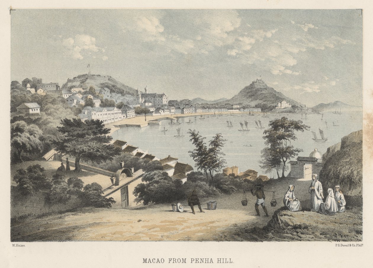 Macao fra Penha Hill, 1855 af Wilhelm Joseph Heine
