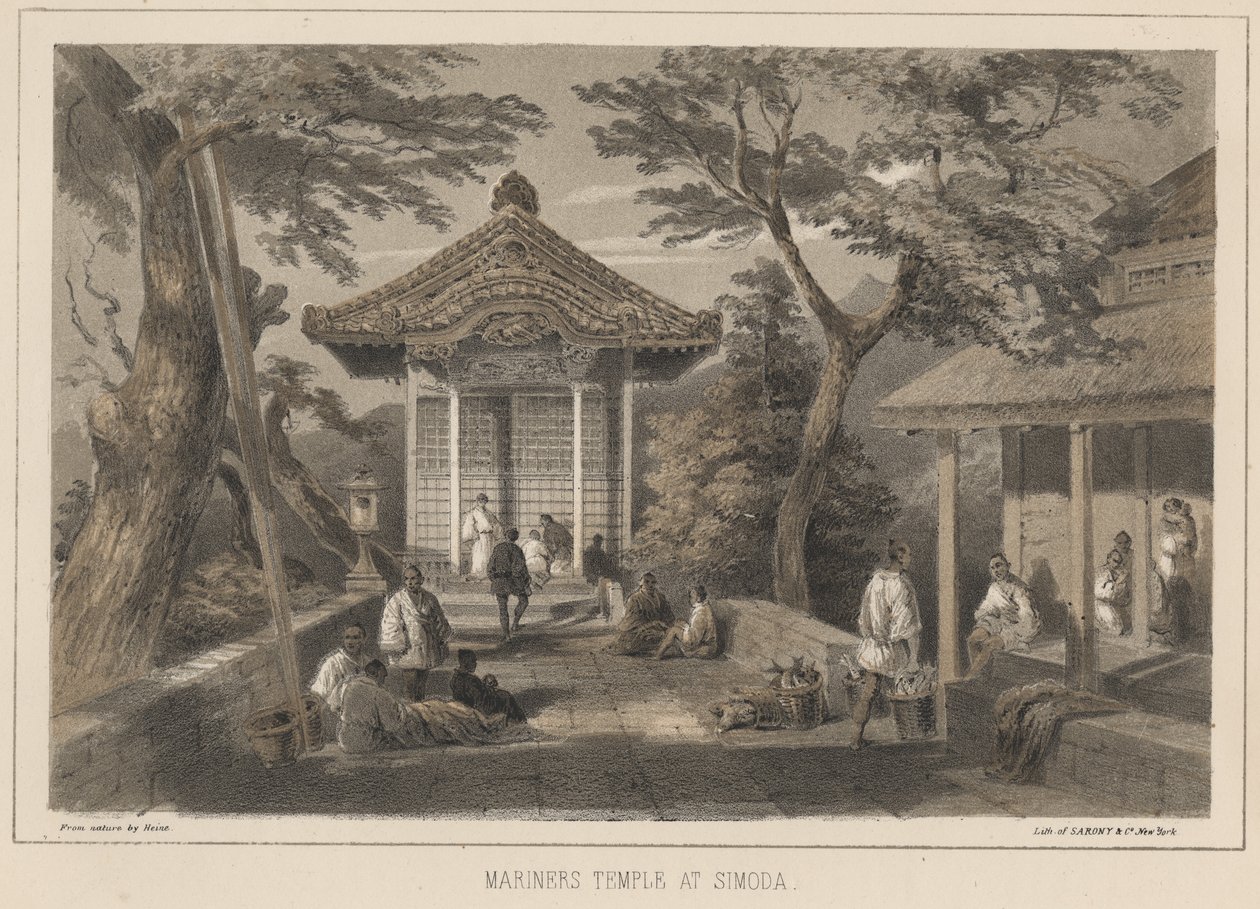 Mariners Temple i Simoda, 1855 af Wilhelm Joseph Heine
