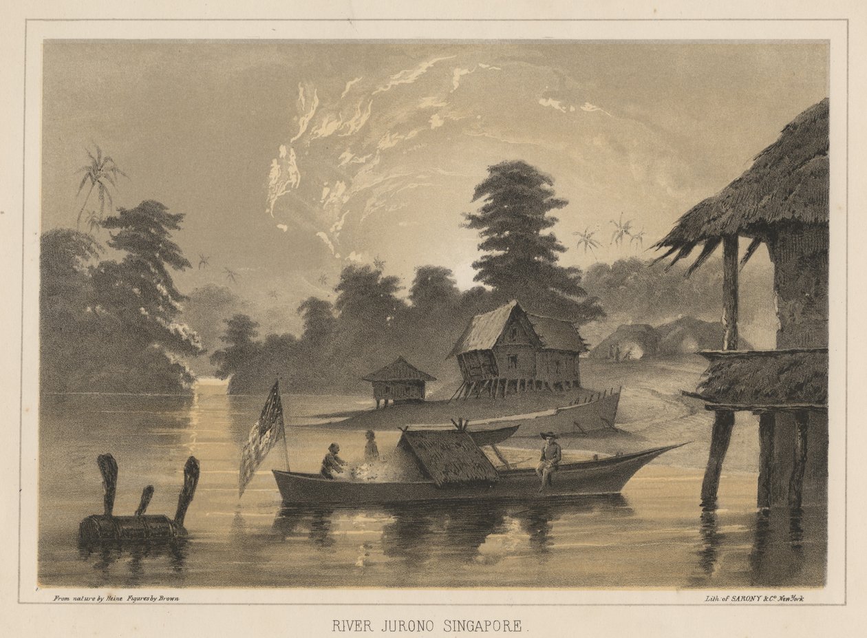 River Jurono, Singapore, 1855 af Wilhelm Joseph Heine