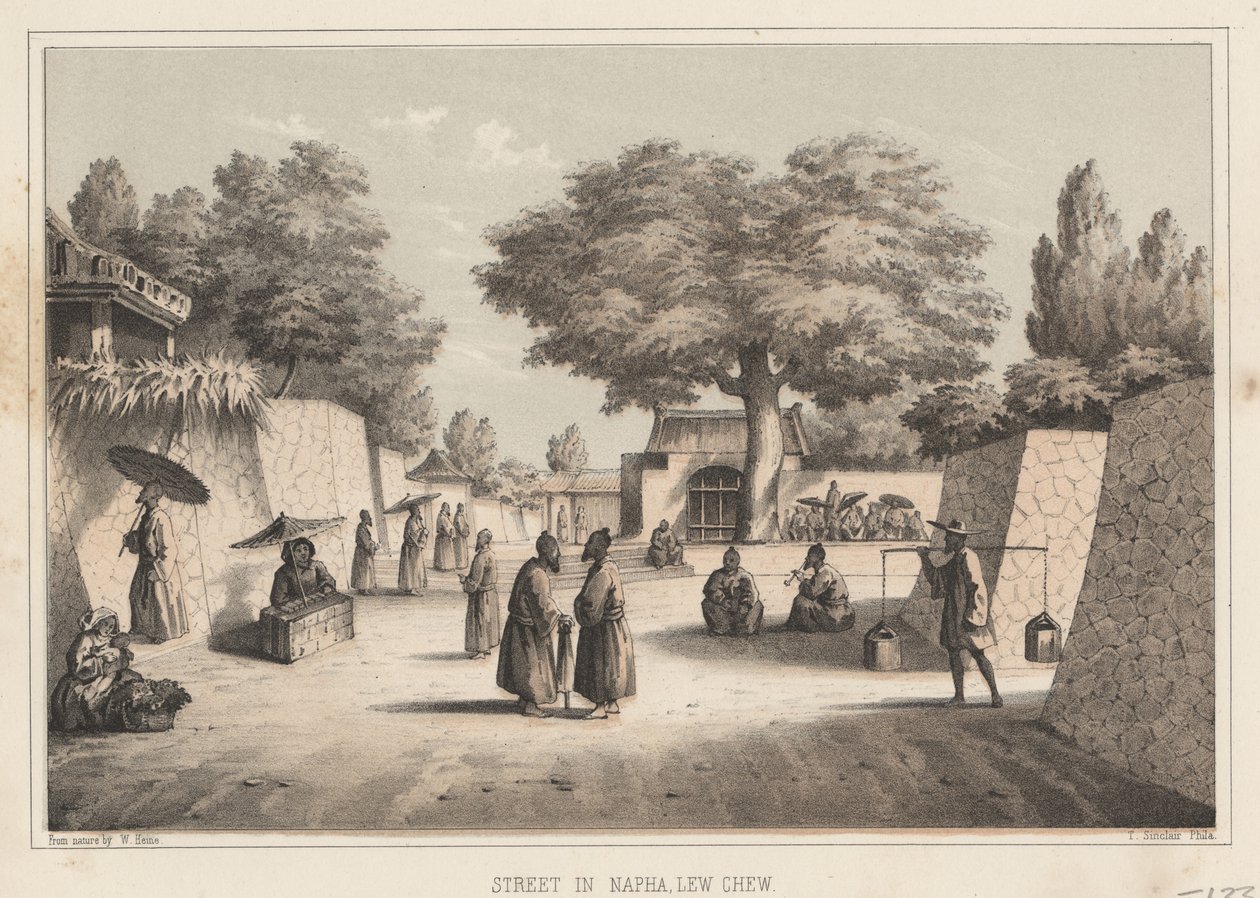 Gade i Napha, Lew Chew, 1855 af Wilhelm Joseph Heine