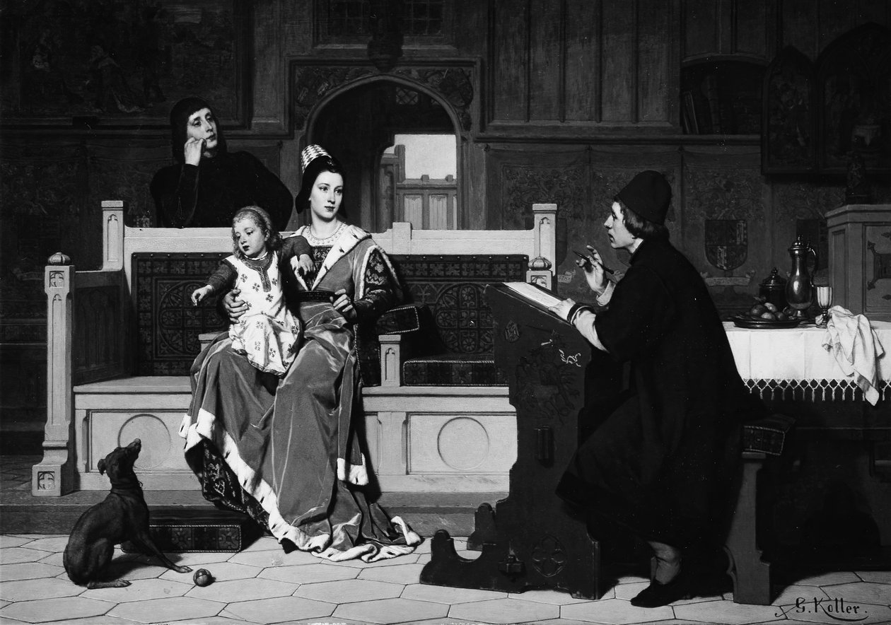 Hugo van der Goes maler portrættet af Maria af Bourgogne. af Wilhelm Koller