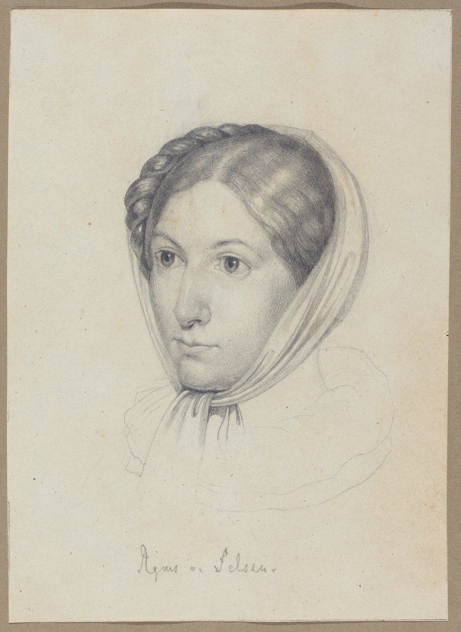 Agnes von Felsen, ca. 1822 (grafit) af Wilhelm Kügelgen
