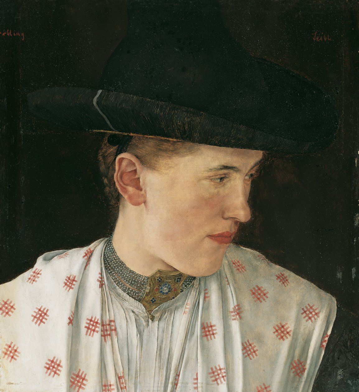 Hoved af en Bondepige af Wilhelm Maria Hubertus Leibl