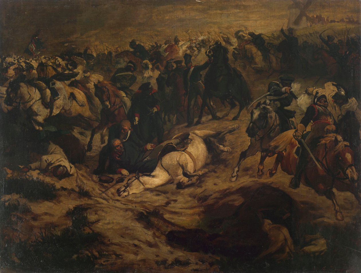 Blücher er såret nær Ligny af Wilhelm Lindenschmit der Jüngere
