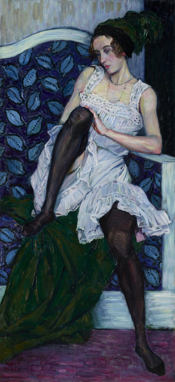 Ung kvinde i undertøj, ca. 1910-11 (olie på lærred) af Wilhelm List