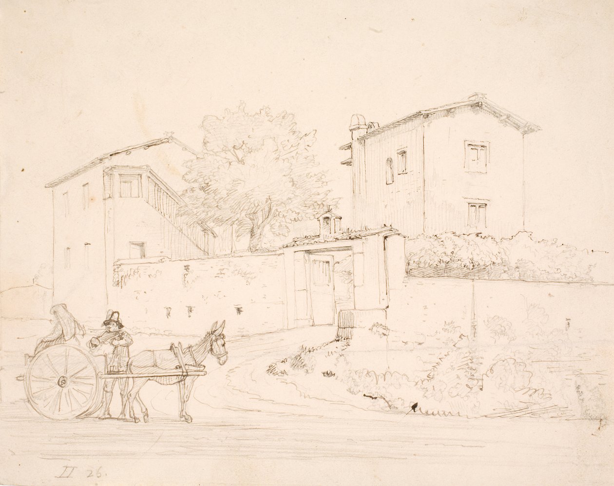 Æselkøretøj udenfor Porta del Popolo af Wilhelm Marstrand