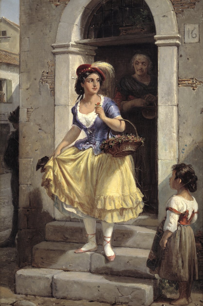 En italiensk kvinde på vej til karnevallet af Wilhelm Marstrand