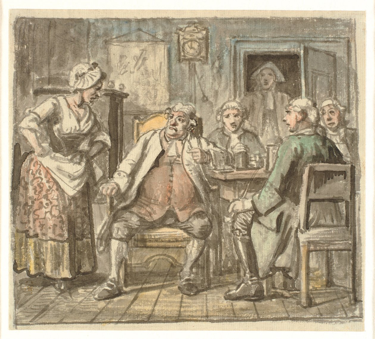 Collegium Politicum. Fra Ludvig Holbergs The Political Tinker, Akt I, Scene 2. af Wilhelm Marstrand