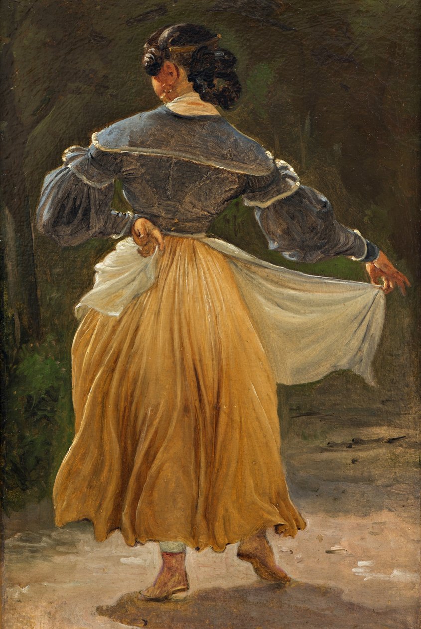 Dansende romersk kvinde, før 1838 (olie på kort) af Wilhelm Marstrand