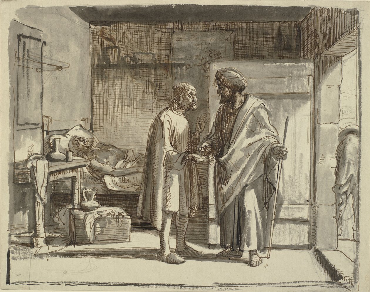 Den barmhjertige Samaritan betaler værten af Wilhelm Marstrand