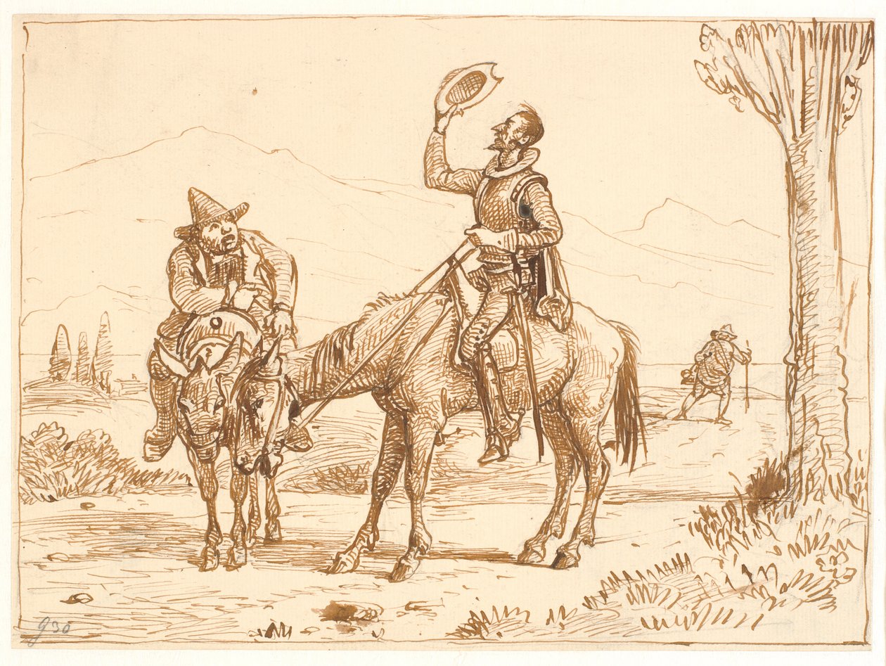 Don Quixote betragter sin hjelm af Wilhelm Marstrand