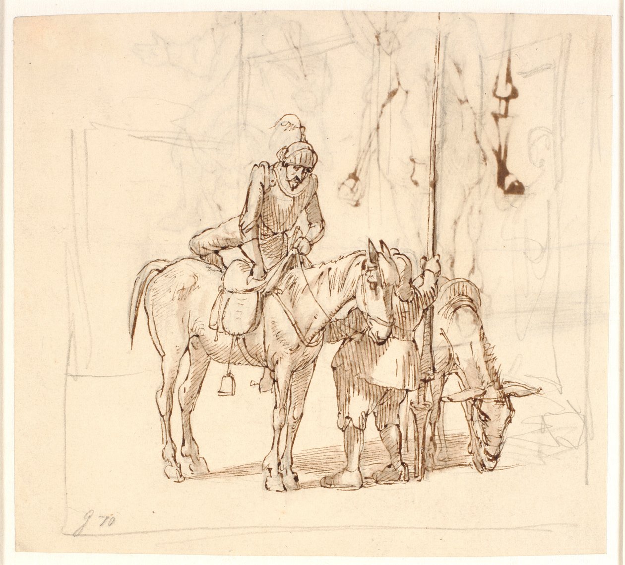 Don Quixote stiger til hest af Wilhelm Marstrand