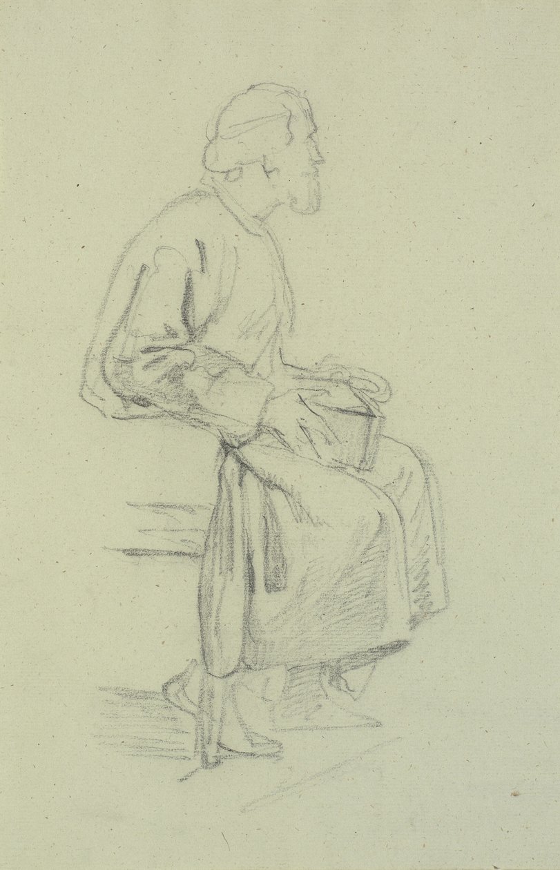 Figurstudier. Siddende gammel mand af Wilhelm Marstrand