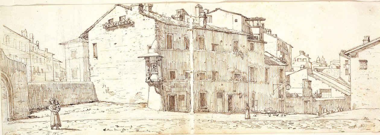 Gade i Monte Pincio-kvarteret, Rom af Wilhelm Marstrand