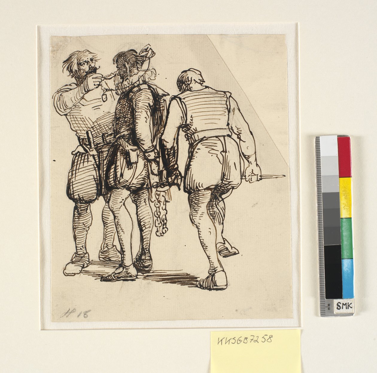 Gruppen med Rosenkrantz t.h. på ovennævnte tegning (kksgb7257) af Wilhelm Marstrand