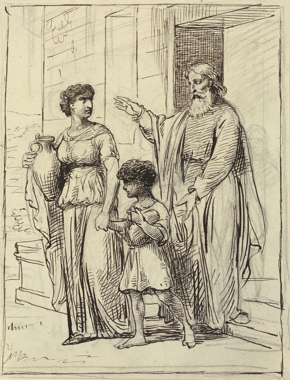 Hagar og Ismael forlader Abraham af Wilhelm Marstrand