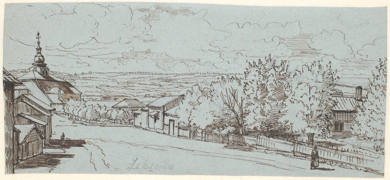 Landevejen til Leksand Kirke, Dalarne af Wilhelm Marstrand