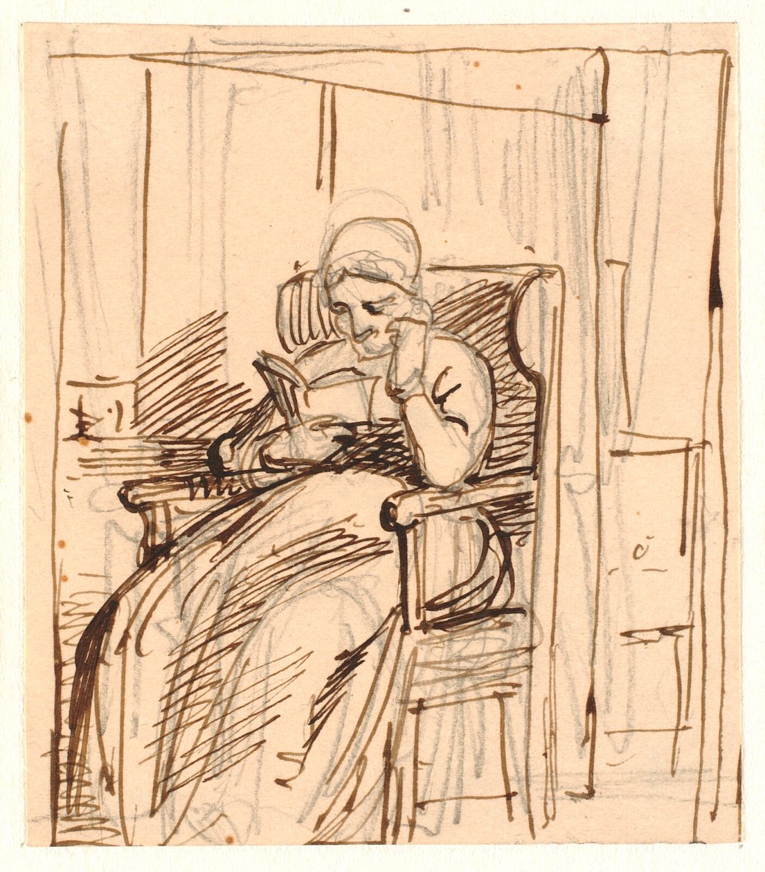 Læsende gammel dame af Wilhelm Marstrand
