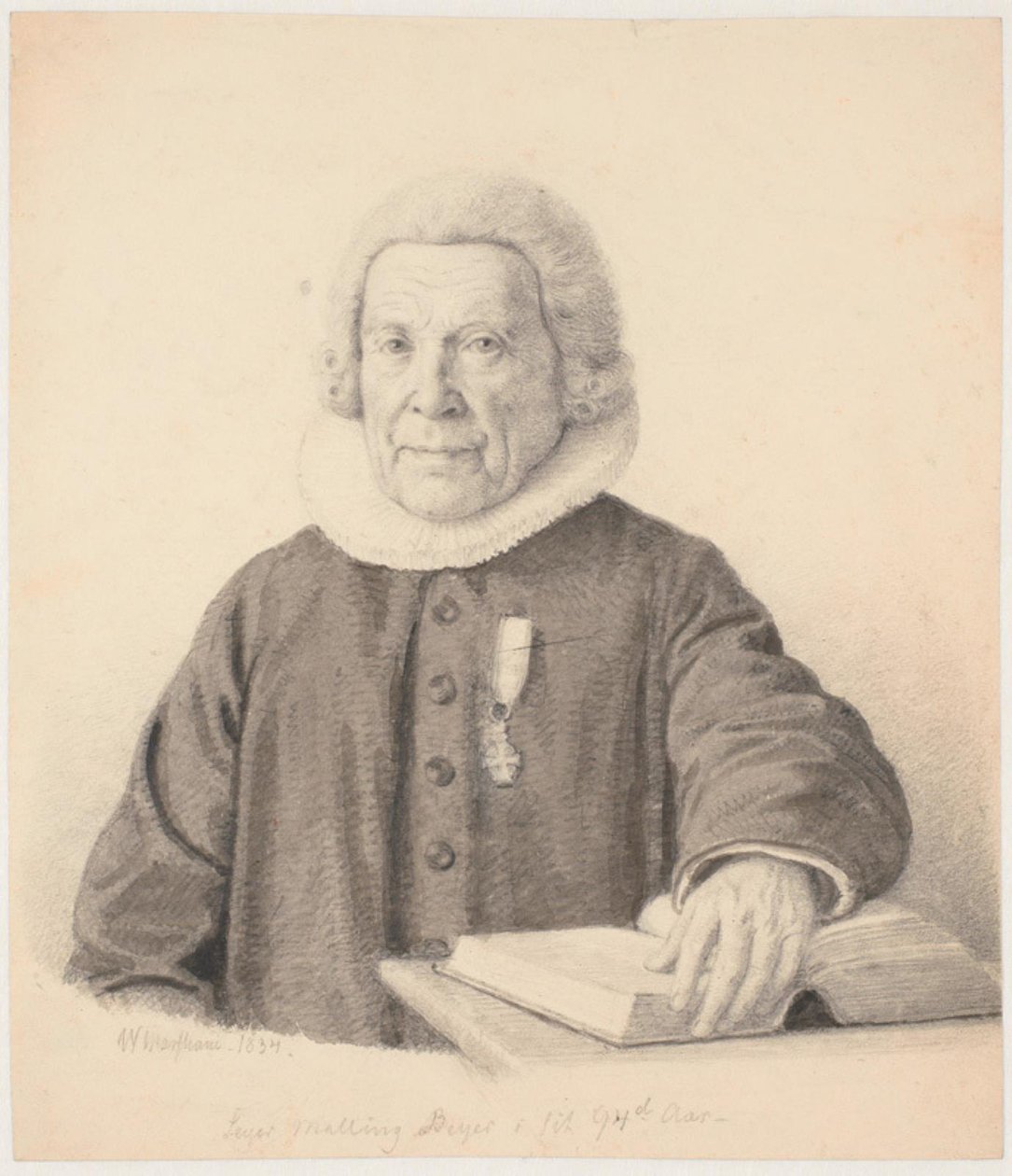 Pastor "Seyer Malling Beyer i sit 94de Aar" af Wilhelm Marstrand