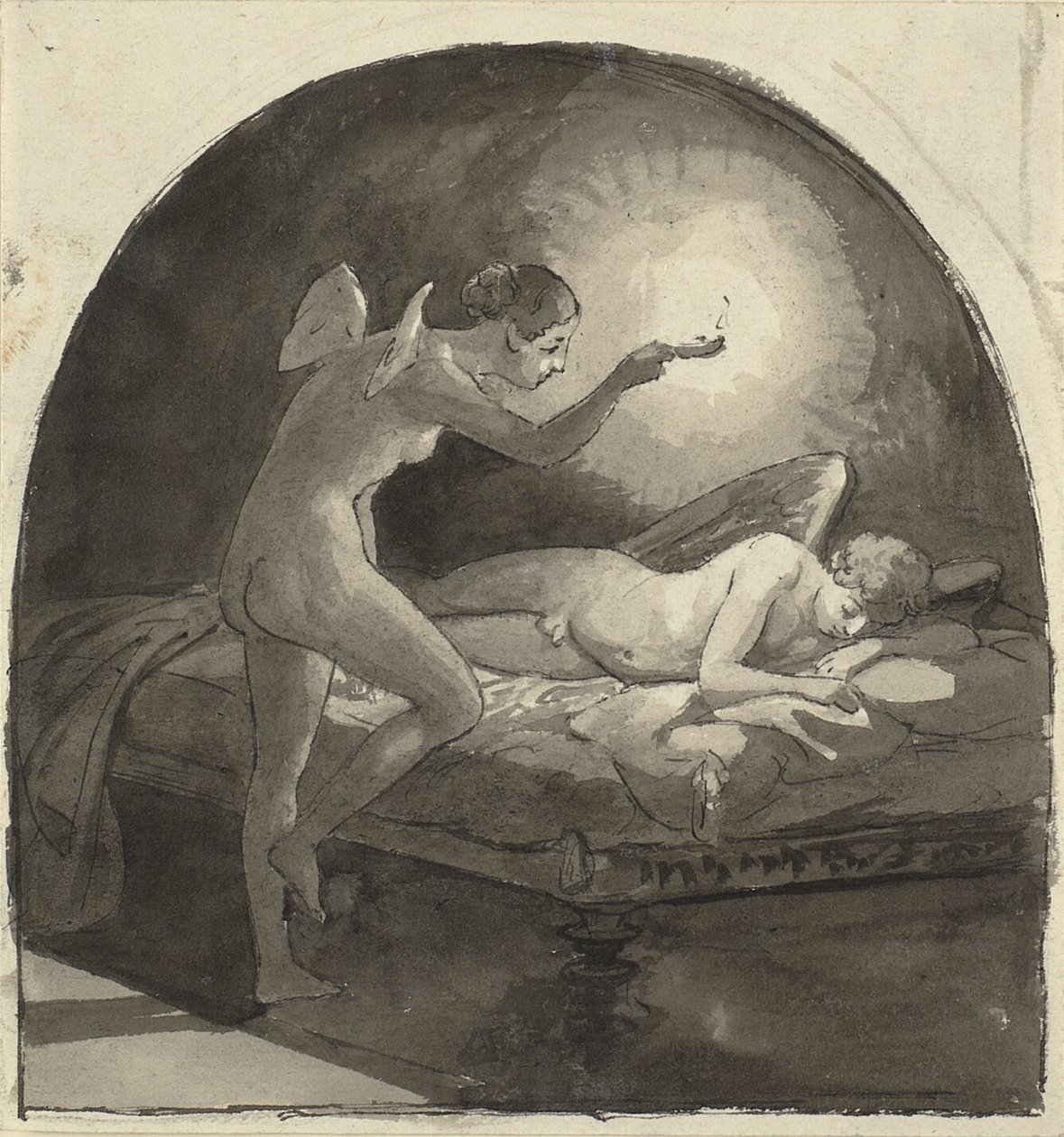 Psyche og den sovende Amor af Wilhelm Marstrand
