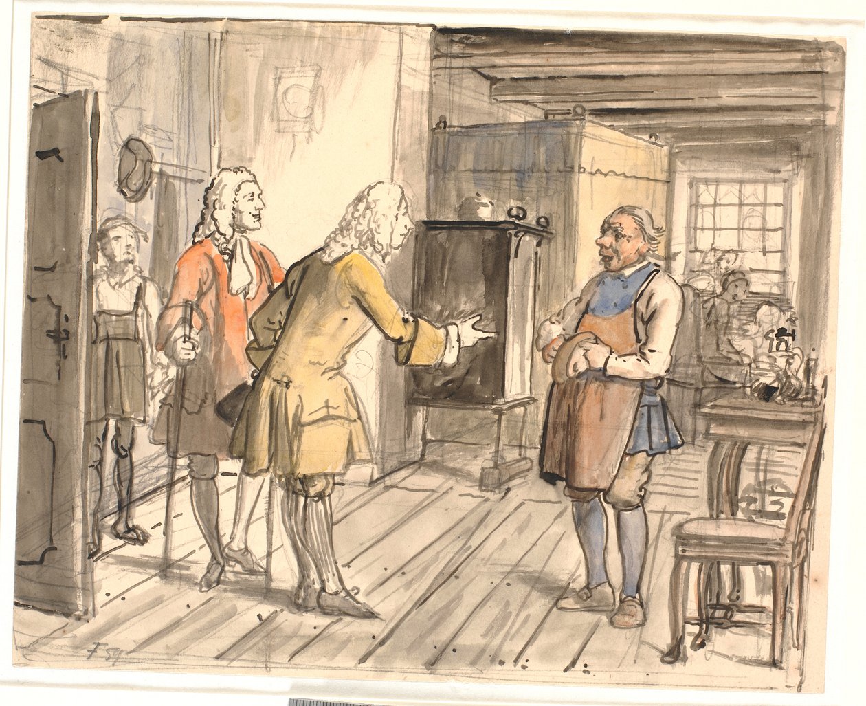 Rådsherrernes lykønsknings visit. (Den politiske kandestøber) af Wilhelm Marstrand