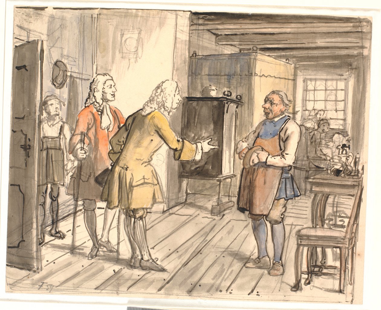 Rådsherrernes lykønsknings visit. (Den politiske kandestøber) af Wilhelm Marstrand