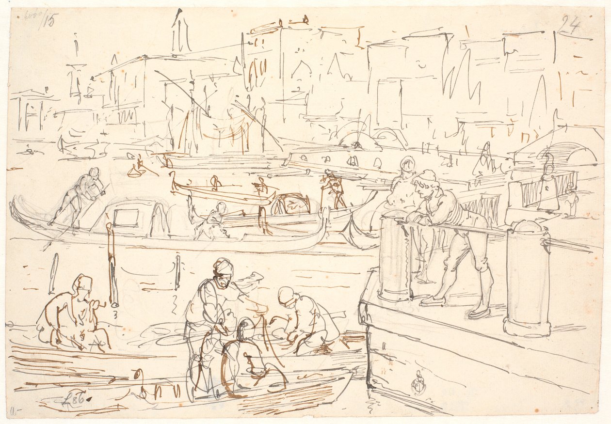 Scene ved rivaen i Venedig af Wilhelm Marstrand
