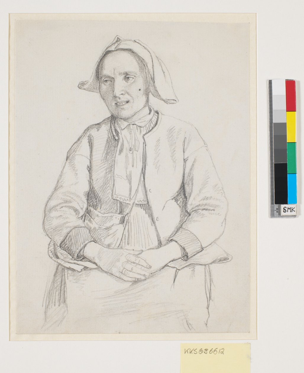 Siddende svensk kone, knæstykke af Wilhelm Marstrand