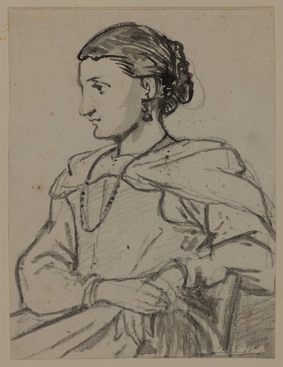Siddende kvindefigur af Wilhelm Marstrand