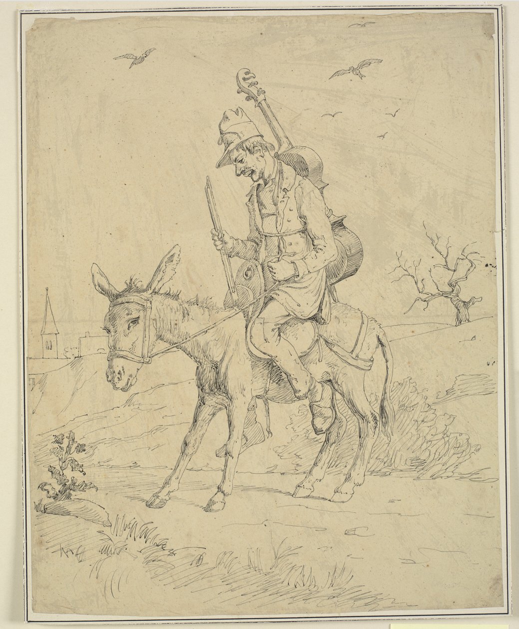 Spillemand på et æsel af Wilhelm Marstrand