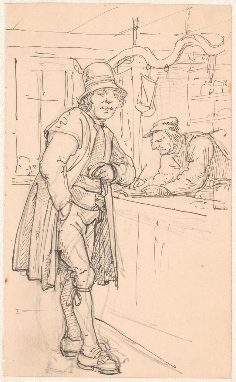 Svensk bondekarl hos købmanden af Wilhelm Marstrand