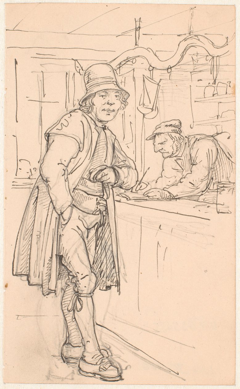 Svensk bondekarl hos købmanden af Wilhelm Marstrand
