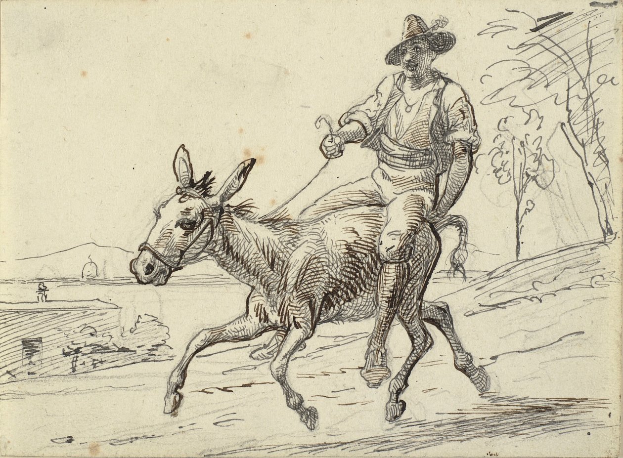 Ung fyr rider på et æsel af Wilhelm Marstrand
