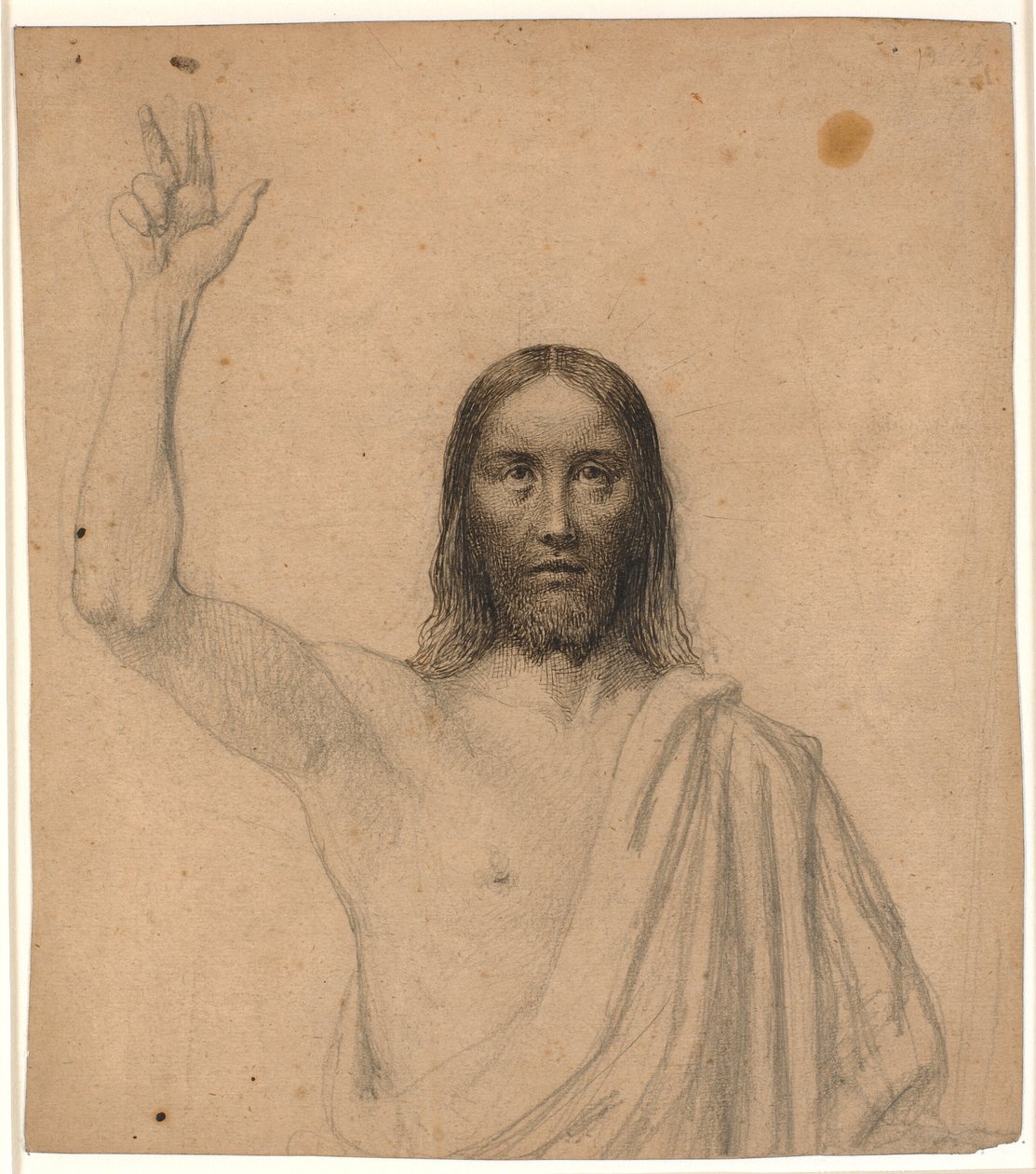 Velsignende Kristus. Halvfigur en face af Wilhelm Marstrand