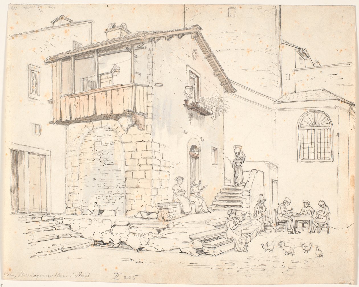 "Vens, Skomagerens Hus i Nemi" af Wilhelm Marstrand