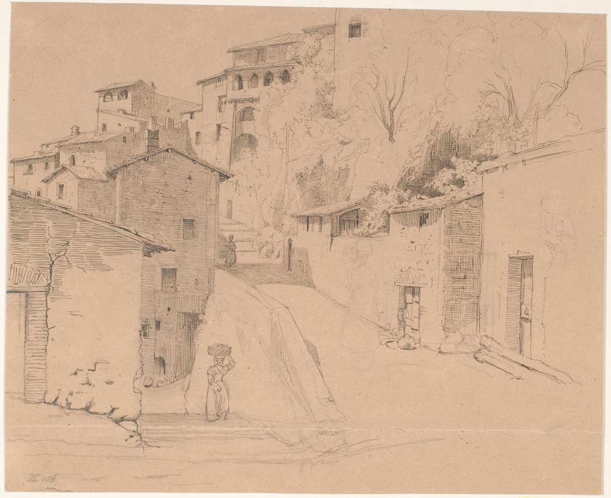 Via Piave med La Porta Su i Olevano Romano af Wilhelm Marstrand