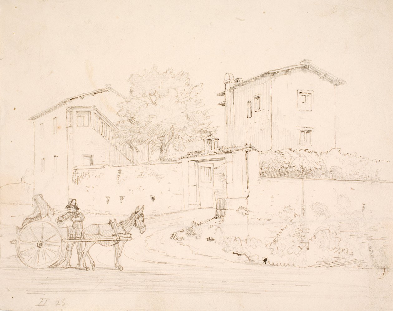 Æselkøretøj udenfor Porta del Popolo af Wilhelm Marstrand