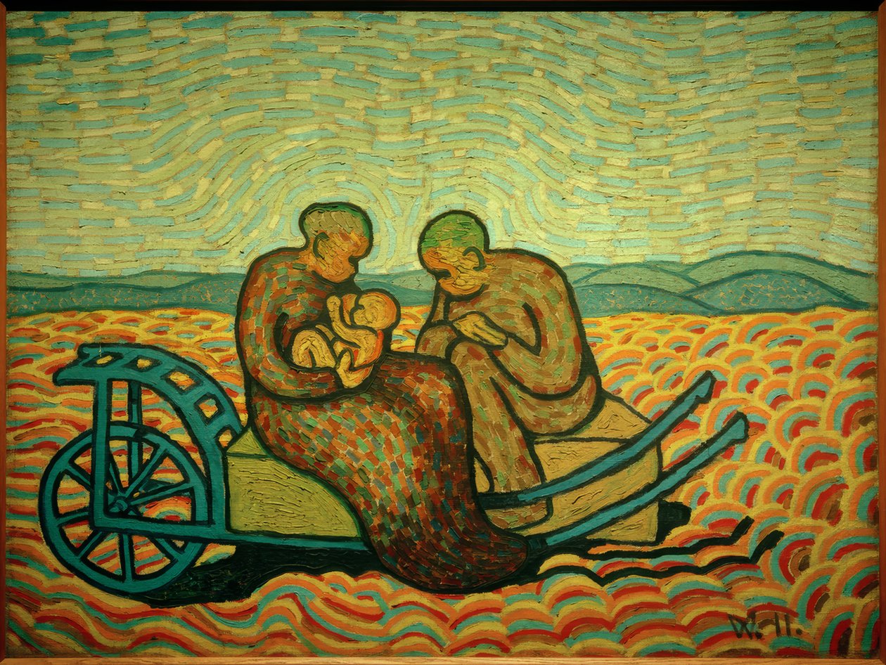 Familie på vognen af Wilhelm Morgner