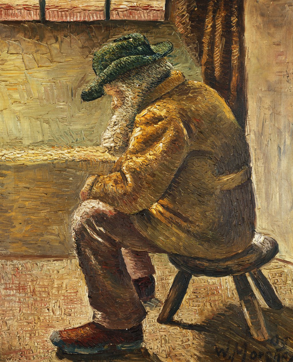Siddende Figur; Siddende figur, 1909 af Wilhelm Morgner